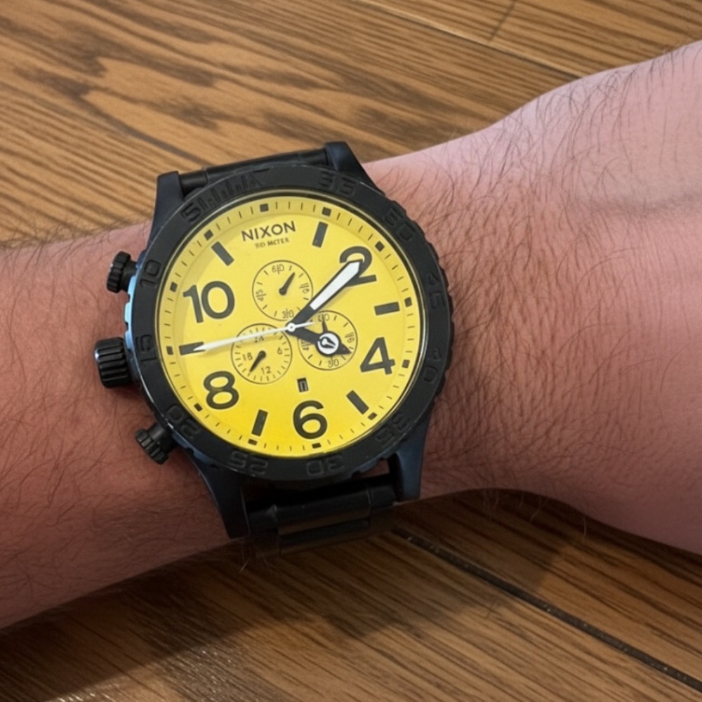 Nixon 51-30 rare colorway Chronograph with Yellow Dial and Black Band